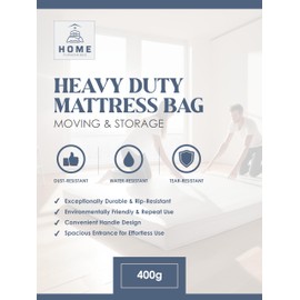 Mattress Cover for Moving and Storage - Mattress Bag for Moving and Storage - 400g Mattress Storage Bags - Heavy Duty, Tear Resistant, Dust Resistant (3FT Single)