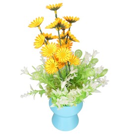 Aquarium Fake Flower Decoration Simulation Glowing Artificial Fish Tank Flower with Vase for Living Room Office Balcony
