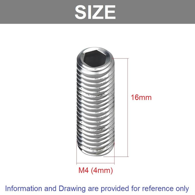 TERF® M4 X 16mm Allen Head Hex Socket Grub Screws