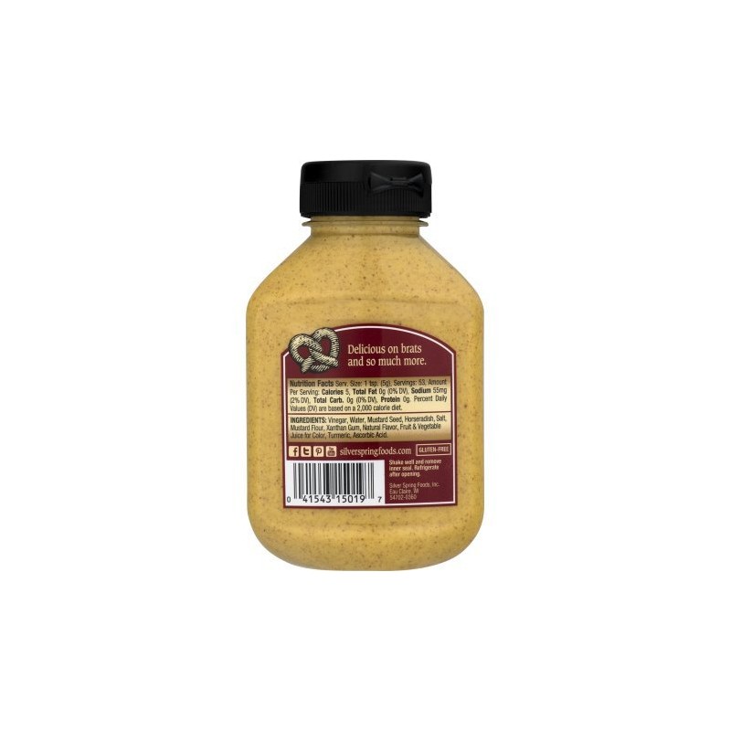 Silver Spring Beer'n Brat Mustard, 9.5 OZ (Pack of 6)