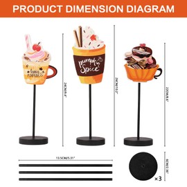 RoseCraft Fall Decor, 3PCS Wooden Autumn Tabletop Sign Decorations for Home Farmhouse Harvest Weeding Birthday Holiday Indoor Party Decor.