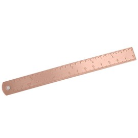 Rose Gold Scissors Rose Gold Ruler 12 Inch Copper Thickened Copper Straight Ruler 0~150Mm Copper Ruler Drawing Accessory (Length 15CM, Thickness 1.5mm)