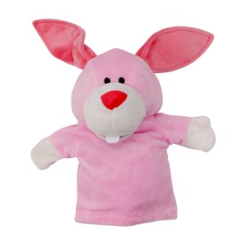 5-Piece Set Animal Hand Puppets with Open Movable Mouth / Zoo, Safari, Farm, Jungle / Rabbit, Sheep, White Dog, Pig and Wolf