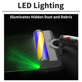 Unikstone LED Soft Roller Clean Head Compatible with Dyson V7 V8 V10 V11 V15, Illuminating Hidden Dust and Debris and Ideal for Smooth Hard Floors