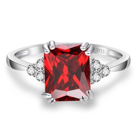 Yaresul Women's Ruby Ring Red Rings for Women 925 Sterling Silver Ruby Engagement Ring July Birthstone Rings Promise Wedding Ring for Anniversary Valentine's Day Gift Size 9