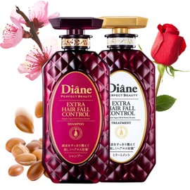 Moist Diane Keratin Shampoo & Conditioner Set for Hair Thickening & Scalp Revitalizing Women & Men, Natural Hair Care with Argan Oil & Wasabi Extract from Japan, HAIR FALL CONTROL, 15.2 Fl Oz, 2EA