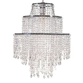 Giggi Giggi 3-Tier Clear Chandelier Light Shade | Lamp Shade for Pendant Light Ceiling Light Shade Acrylic Crystal Chandelier Easy Fit Lampshades for Ceiling Lights for Living Room Bedroom Kitchen Hallway