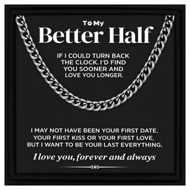 Gift For My Better Half Gift for Man Necklace Gift for Him Necklace for Man Cuban Chain Necklace Gift For Husband Gift for Boyfriend