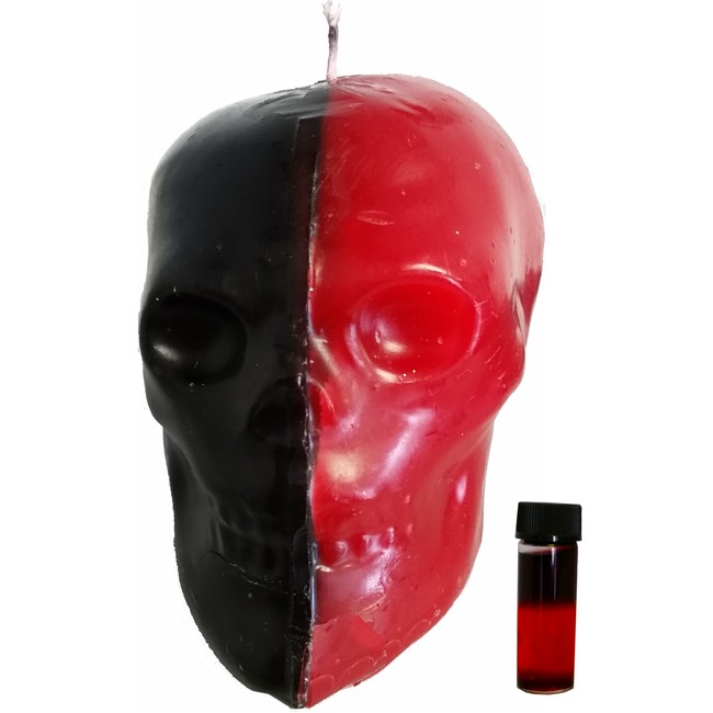 Reversible Skull Candle KIT - Reverse Evil & Draw Positive Vibrations. Vela De Calavera Reversible para Revertir El Mal Y Atraer Vibraciones Positivas.
