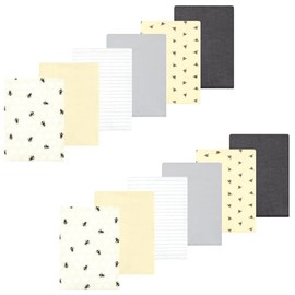 Luvable Friends Hudson Baby Flannel Burp Cloths 12pk, Golden Bees