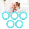 5pcs Baby Soft Silicone Teething Ring Toy Infant Safe Elastic