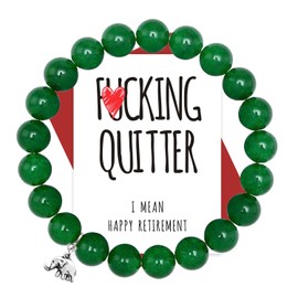 Funny Retirement Farewell Gifts for Women Coworkers Leaving Going Away Goodbye Gifts for Friends Green Jade Bracelet for Women Colleague