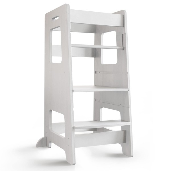 Kitchen Step Stool, WOOD CITY Toddler Kitchen Stool Helper with