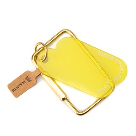 BLKSMTH Decorative Key Hook, 2.8 Inch Yellow Acrylic Cloud Design with Brass Hardware, Modern Carabiner for Everyday Carry