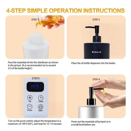 Massage Oil Warmer heater,oil warmer for massage,lotion Warmer for Spa,Salon and Barber Shops,with 2 Oil Bottle Dispenser,1 White funnel,Atmosphere lights,Temperature control,Time delay start,Black