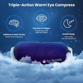 2-Pack Eye Serenity Warm Eye Compress | Relieve Dry Eyes, Screen Fatigue & Stress | Calming, Self-Heating Eye Mask for Sleep & Relaxation