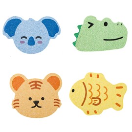 Baby Bath Sponge, 4 Pcs Cute Animal Shapes Animal Shapes Baby Sponges for Bath, Soft Exquisite Sponges Bath, Suitable for Newborn and Toddler Bath Care Baby Sponge