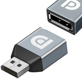 AYMBH 8K DisplayPort Female to Male Adapter - DP 1.4 Extender Connector with HDR, HDCP2.2, and 32Gbps Transmission for PC, Laptop, Monitor - Aluminium Alloy Shell, Backward Compatible with DP 1.3/1.2