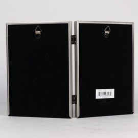 Lawrence Frames Antique Pewter 5x7 Hinged Double Picture Frame, Bead Border Design