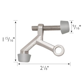 Design House Door Stops, Rubber Cushion Tips, Heavy Duty Zinc Alloy, Easy Installation, Satin Nickel, 10-Pack, 2.125 in. L x 1.9375 in.H, 181784