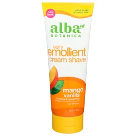 Alba Botanica Very Emollient Cream Shave, Mango Vanilla, 8 Oz