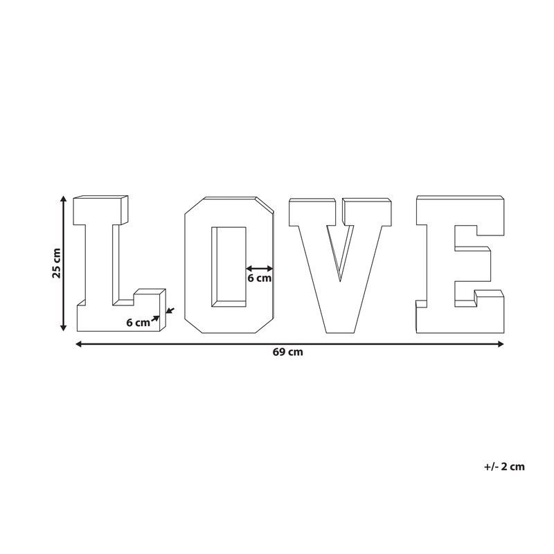 Proycon 4-Piece Clever LED Decoration Light Letters Love USB Multi-Coloured