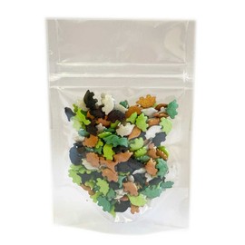 A Pinch Of... - Glimmer Camo Dinosaur Sugar Shapes- 25g. These camouflage coloured dinosaur shapes are ideal for all your Birthday and kids themed cakes and bakes. (Camo Dinosaurs)