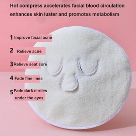 Angzhili 2 Pcs Hot Compress Face Towel Masks, Reusable Facial Steamer Towel for Hot Cold Skin care,Moisturizing Face Steamer, Beauty Facial Towel for Home and Beauty Salon