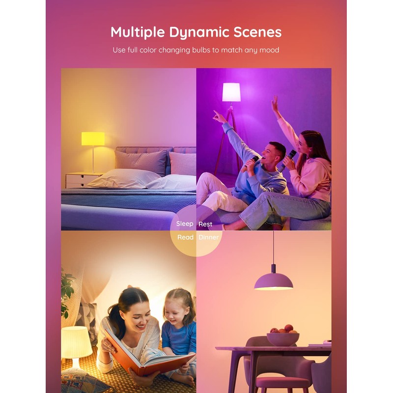 Govee Smart Light Bulbs, WiFi Bluetooth Color Changing Bulbs, Music