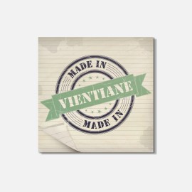 Unbranded Made In Vientiane Grunge Paper Travel 4'' X 4'' Square Wooden Coaster