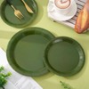 Whaline 100Pcs Olive Green Tableware Set Wedding Disposable Dinnerware Set