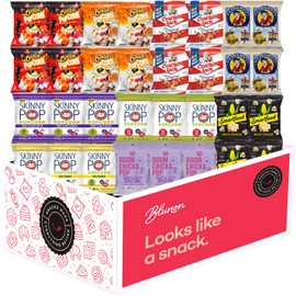 Popcorn Variety Pack - Snack Bag Assortment Care Package - Bulk Sampler Gift Box (32 Count)