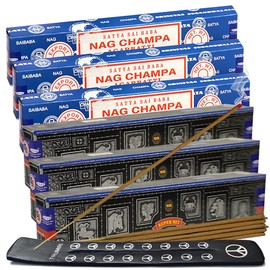Nag Champa Super Hit Incense Sticks & Holder Bundle Variety Pack from House of Satya Incense Sticks and Trumiri