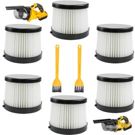 DCV501HB DCV5011H Replacement HEPA Filters for DEWALT 20V Cordless Handheld Vacuum - Washable & Reusable 6 Pack - Compatible with Makita, KXX, TengXcel, CAMXTOOL