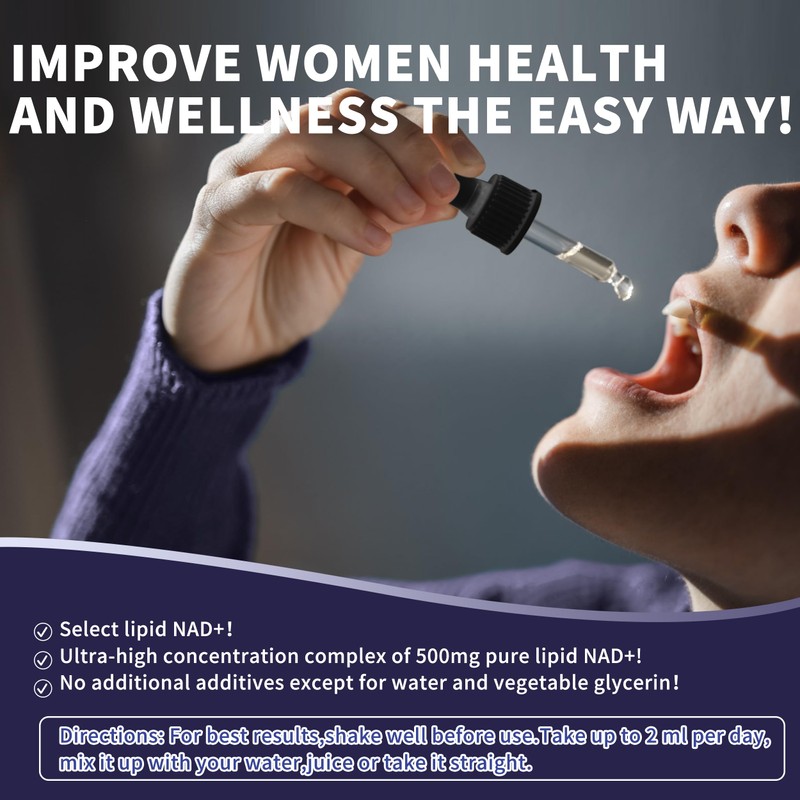 Women's NAD Liquid Supplement, Pure 500mg Liposomal NAD - Cell