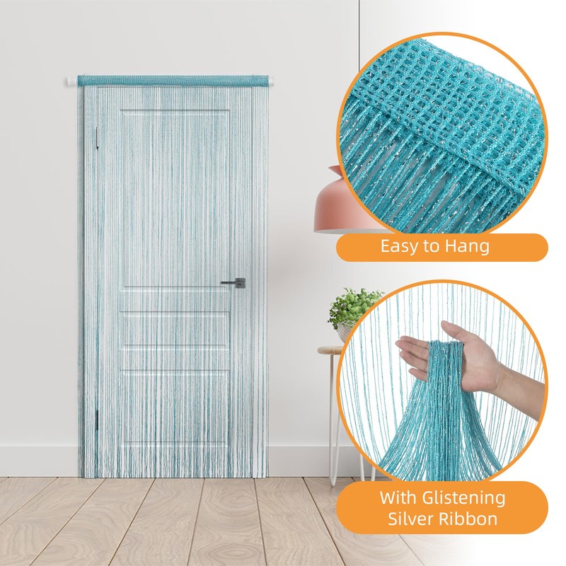 4 Pack String Door Curtains, 100 x 200cm String Curtain