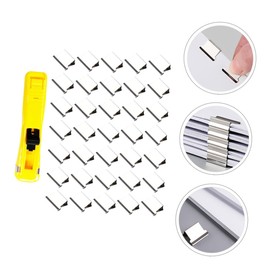 Tofficu 1set Portable Clam Clip Dispenser Refill Clips Push Clipper for Paper and Document Organization for Office and Study Use