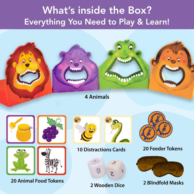 Chalk and Chuckles Hungry Four Animals-Memory & Movement Game for