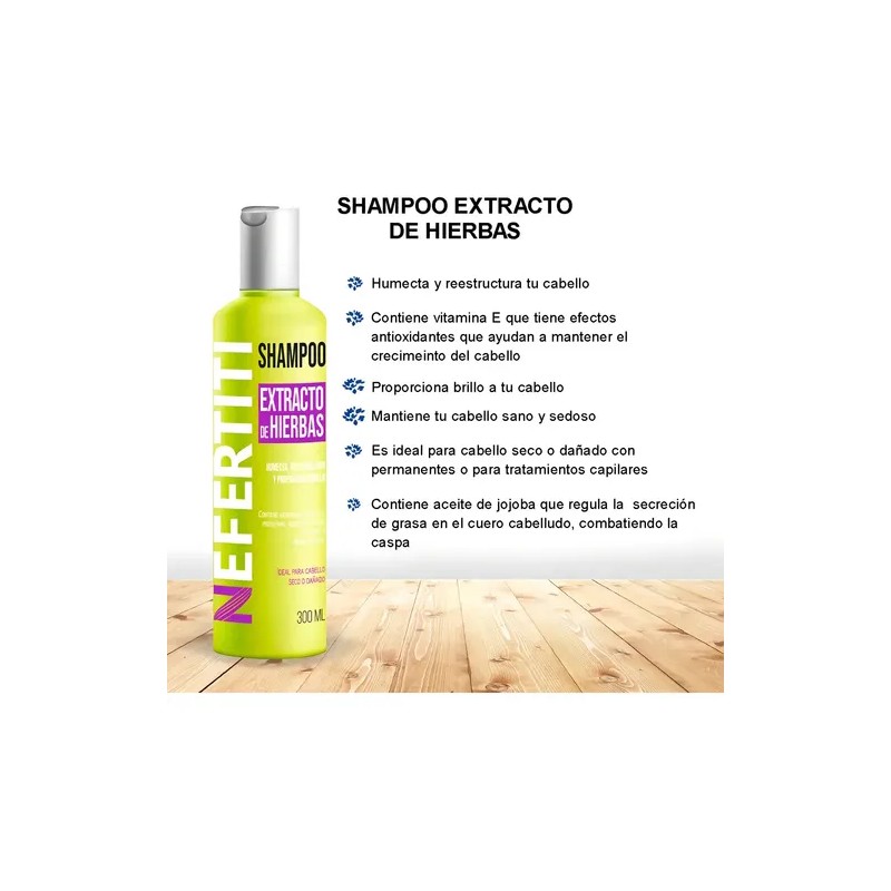 Shampoo De Hierbas Cabello Dañado Nefertiti 300ml