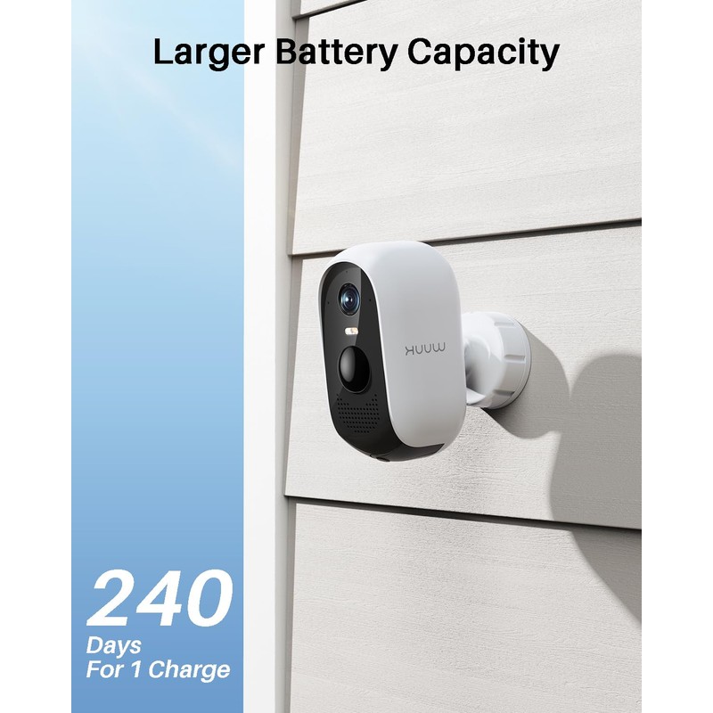 Add-on Wireless Security Camera(Base Station Required), WUUK 2K Home Camera