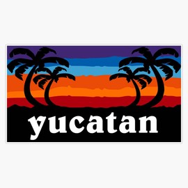 Yucatan Mexico Sunset Palm Tree Outdoor Surfing Surf Cruise Vacation Gift Ideas Vinyl Waterproof Sticker Decal Car Laptop Wall Window Bumper Sticker 5"