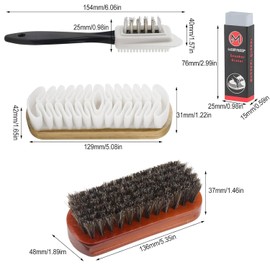 Srvauyea 4-Piece Set Suede Brush for Shoes, Shoe Care Set for Suede Leather, Shoe Brush Suede, Nubuck Leather Brush, Suede Brush with Eraser for Suede and Suede