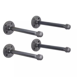 Pipe-Decor.com 1/2 in. x 10 in. Shelf Bracket Kit, 4 Pack
