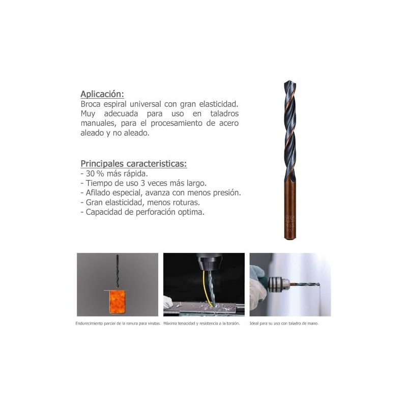 Alpen 61800950100 Spiralbohrer "Sprint Master" DIN 338 RN 9,5mm