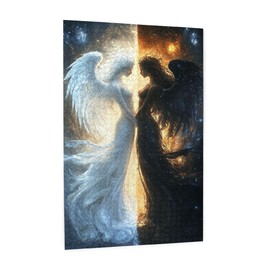 Vextrovia Vintage Puzzles for Adults 1000 Pieces, Angels and Demons Wooden Jigsaw Puzzles, Creative Works for Adults, 1000 Piece Jigsaw Puzzle Great for Relaxation and Display for Puzzle Enthusiast
