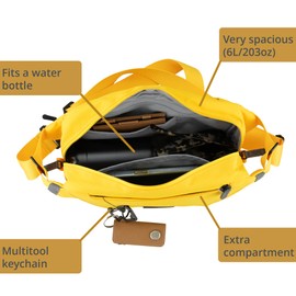 Hunterson Sling Bag for Men and Women - Trendy Crossbody Bag for Travel or Festivals, Multifunctional and Spacious, Water Resistant, Yellow