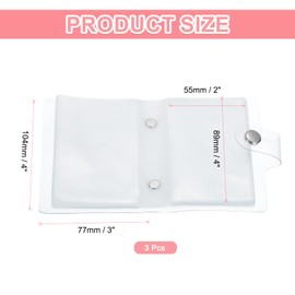 sourcing map 3 Pcs Mini Photo Album, 36 Pockets 3x4 Portable Kpop Photocard Holder Credit Card Holder for Mini Camera Snap Instant Cameras Travel Photos Credit Cards, Transparent