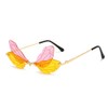 ENTHYI Dragonfly Wing Shape Sunglasses for Women/Men Frameless Irregular Glasses