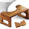 BLUEWEST Foldable Poop Stool, Acacia Wood Toilet Stool for Potty