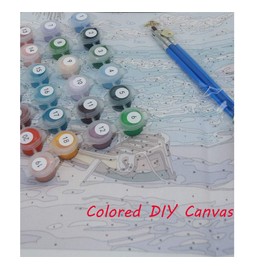 BERYART Paint by Numbers DIY Acrylic Painting Kit for Kids & Adults 16”x 20”Lion Couple Pattern with 3 Brushes & Bright Colors（Frameless）